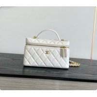 Pretty Style Chanel Mini Vanity with Chain in Quilted Grained Calfskin CH100816 White 2026