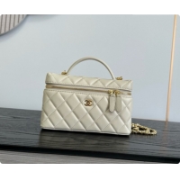 Buy Luxury Chanel Mini Vanity with Chain in Quilted Grained Calfskin CH100818 Beige 2026