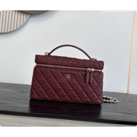 Original Cheap Chanel Vanity with Chain in Quilted Grained Calfskin CH100808 Burgundy 2026