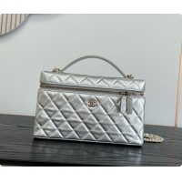 Good Quality Chanel Vanity with Chain in Quilted Grained Calfskin CH100811 Silver 2026 