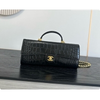 Top Grade Chanel Clutch with Chain in Crocodile Pattern Calfskin AP5280 Black 2026