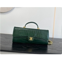Best Price Chanel Clutch with Chain in Crocodile Pattern Calfskin AP5280 Green 2026