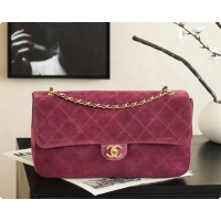 Good Quality Chanel Suede Calfskin Small Maxi Flap Bag AS6281 Rose Purple 2026