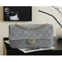 Luxury Cheap Chanel Suede Calfskin Small Maxi Flap Bag AS6281 Grey 2026