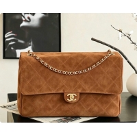 Classic Hot Chanel Suede Calfskin Large Maxi Flap Bag AS6234 Caramel Brown 2026