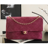 Low Price Chanel Suede Calfskin Large Maxi Flap Bag AS6234 Rose Purple 2026