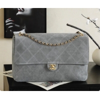 Luxury Chanel Suede Calfskin Large Maxi Flap Bag AS6234 Grey 2026