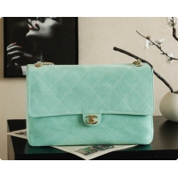 Charming Chanel Suede Calfskin Large Maxi Flap Bag AS6234 Mint Green 2026