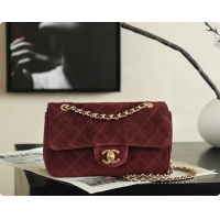 Buy Fashionable Chanel Mini Maxi Flap Bag in Suede AS6626 Burgundy 2026