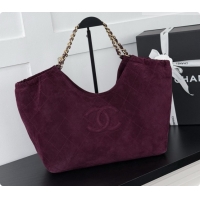 Grade Quality Chanel Shopping Bag in Suede AS6475 Burgundy 2026