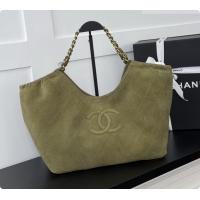 Best Grade Chanel Shopping Bag in Suede AS6475 Green 2026