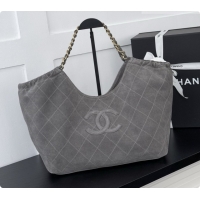 Low Price Chanel Shopping Bag in Suede AS6475 Grey 2026