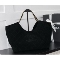Good Quality Chanel Shopping Bag in Suede AS6475 Black 2026
