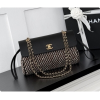 Most Popular Chanel Large Flap Bag in Calfskin and Tweed AS6427 Black 2026