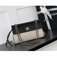 Top Quality Chanel Large Flap Bag in Calfskin and Tweed AS6427 Black/White 2026