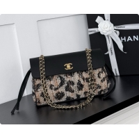 Top Design Chanel Large Flap Bag in Calfskin and Tweed AS6427 Black/Leopard 2026