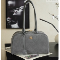 Cheap Price Chanel Large Bowling Bag in Suede Calfskin AS6580 Grey 2026