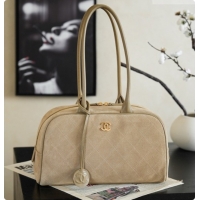 Big Discount Chanel Large Bowling Bag in Suede Calfskin AS6580 Beige 2026