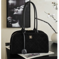 Good Product Chanel Large Bowling Bag in Suede Calfskin AS6580 Black 2026