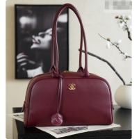 Sumptuous Chanel Large Bowling Bag in Calfskin AS6580 Burgundy 2026