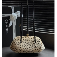 Top Quality Chanel Clutch with Leather Strap in Horse Hair AP5360 Black/White 2026
