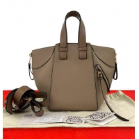 Grade Design Loewe Compact Hammock bag in satin calfskin with Jacquard Strap 262309 Taupe 2024