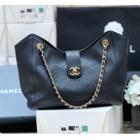 Cute Chanel Shopping Bag in Grained Calfskin AS6090 Black 2026