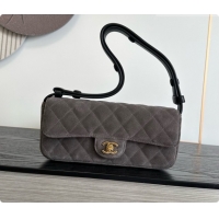 Top Grade Chanel Flap Bag in Dark Grey Suede Leather 2026 AS6577