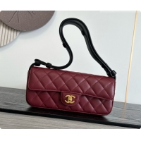 Best Grade Chanel Flap Bag in Burgundy Lambskin Leather 2026 AS6577
