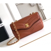 Unique Style Chanel Small Flap Bag in Patinated Lambskin AS6498 Brown 2026