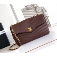 Most Popular Chanel Flap Bag in Patinated Lambskin AS6497 Dark Brown 2026