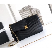 Luxurious Chanel Flap Bag in Patinated Lambskin AS6497 Black 2026