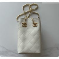 Luxury Chanel Lambskin Bucket Bag with Chain AP5359 White 2026