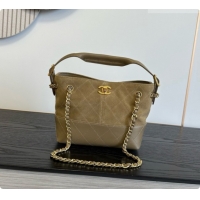 Good Quality Chanel Mini Tote Bag in Suede Calfskin and Lambskin 6633 Apricot Brown 2026