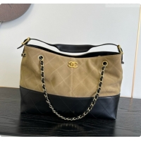 Grade Quality Chanel Small Tote Bag in Suede Calfskin and Lambskin AS5634 Black/Brown 2026