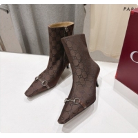 Shop Duplicate Shop Duplicate Gucci Vittoria Bootie in Dark Brown GG Canvas 5.5cm Heel 865516 2026