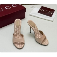 Most Popular GUCCI Women's Castello slide in satin 10.5cm heel pink 2026 100302
