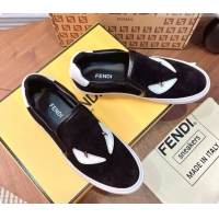 Popular Style Fendi Suede Monster Sneakers F091774 Black 2026